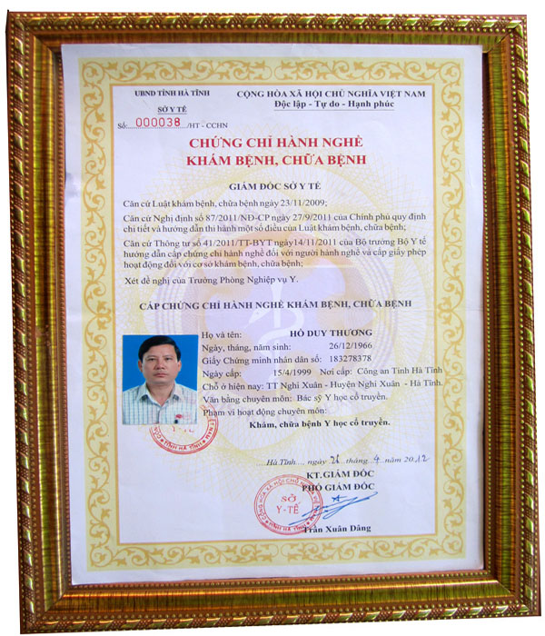 Chứng chỉ hành nghề